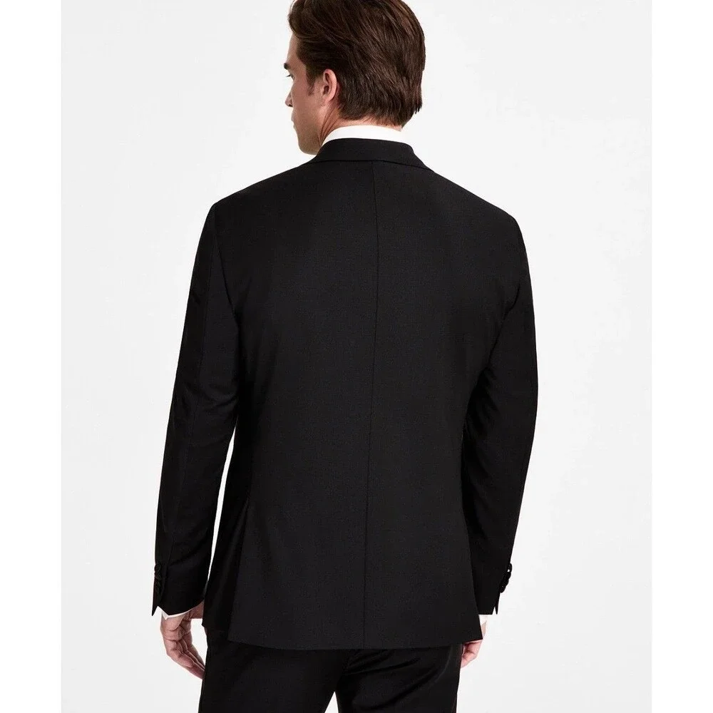 $480 NEW CALVIN KLEIN Mens 38R Black Slim Tuxedo Blazer Sport Coat Suit Jacket